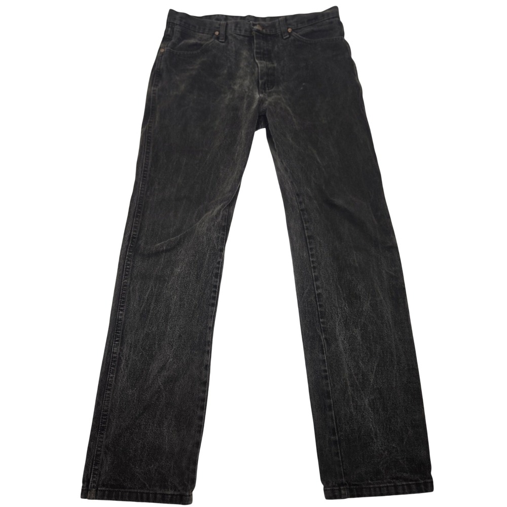 Wrangler Cowboy Cut Jeans 33x34 Charcoal Washed Black Denim 13MWZ Straight